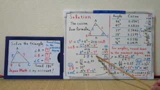 The third angle is calculated by subtracting the remaining two angles from 180 degrees.[JapanMath]