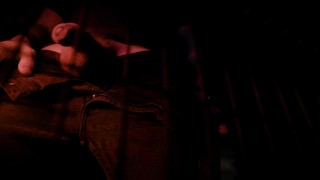 Caged, playing with my cock