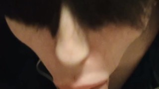 Blowjob in my silk pyjamas