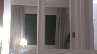 I was really horny during the trip so I came in the hotel room