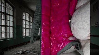 Cumming on Girlfriend's Pink Lining of PZ Down Jacket