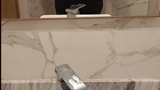 Cumshot in the Public WC. I was very excited I had to masturbate in the toilet