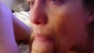 Gagging and alot of spit is his favorite!