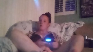 Woman Caught Filming Herself Playing Video Games In Her Black Bra and Panties By Her Roommate