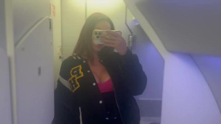 Italian Long Hair Big Tits Milf Artemisia Love Flashing her Big Boobs On a flight to Miami OFlinkbio