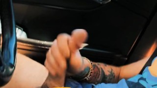 Cum shot in car