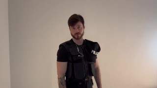 sock & boot handcuffed handjob from cop