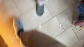 POV. touching my roommate's cock