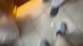 POV. touching my roommate's cock