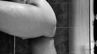 Step mom has huge leg shaking orgasm in shower