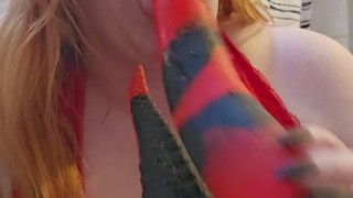 Redhead Dildo Deepthroat Training (2025 Goals - Day 2)