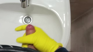 washbasin cock masturbation with cumshot