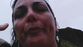 Masturbation on the beach talking Spanish