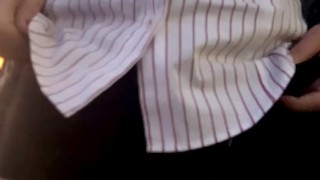 Hot blonde miffed blonde gets naked in public against the backdrop of the sea