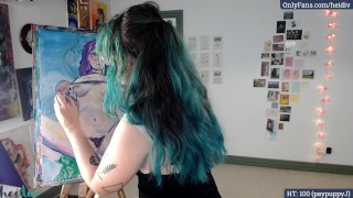 spread legs painting show australian artist