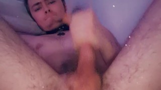 🔥Cute collared Irish pup rides his dildo and squirts with pleasure🔥🍆💦