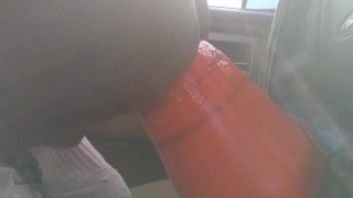 Private Video Of Straight Male Outdoors Stretching Ass On Huge Cone In Truck At Beach