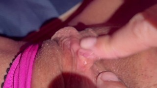 I rub my clit and caress myself with my fingers until my pussy is wet