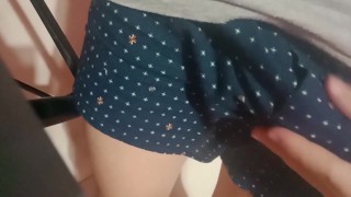 Asian Filipino Boy Twink Gooning while in Boxers - With Huge Cumshot