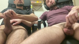 my friend cums while we watch porn