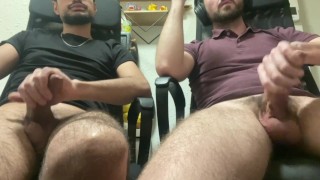 my friend cums while we watch porn