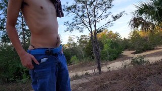 stripping and having fun in small sandy dune