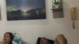 I masturbate my pussy with my hot friend and we make a video.M