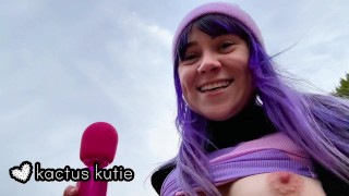 sneaky outdoor orgasm while smoking a joint