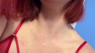 Transgirl masturbates her ass with huge dildo