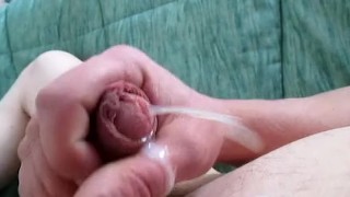 Masturbe (53) with one testicle