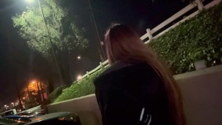 Italian Sexy Milf Artemisia Love Hot Solo Outdoor Smoking Session @ night Long hair Fetish