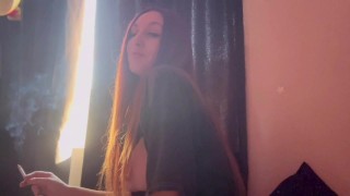 Long Hair Big Tits Milf Smoking a cigarette and showing her big juicy boobs OF@ArtemisiaLove101