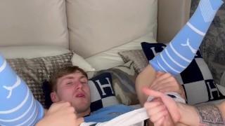 BRITISH BUBBLE BUTT BOTTOM GETS DESTROYED WHILE WEARING MAN CITY FOOTBALL KIT