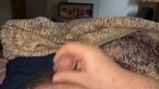 Solo male playing with duck