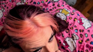 Matched On Tinder With My Hot Goth Roommate, So Fuck Her Throat and Cum On Her Whore Face