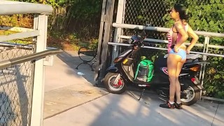 I FOUND SOLO FEMALE WALKING AROUND ASS NAKED COSPLAY PANTY DRESS BROWN SPANSIH