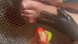 For lovely foot and food fetish