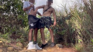 Fucking my friend in the middle of the mountain after doing sports