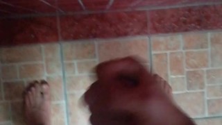 Shower cumshot