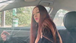 Italian Hot Long Hair Milf Artemisia Love Hot Solo 420 Smoke Fetish in the car OF@ArtemisiaLove101