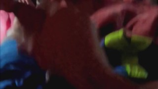 Stroking my big thrombin cock til I come on my stomach