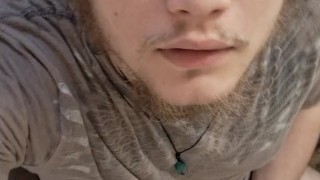 Plugging my ass and milking my dick to eat the cum before a shower