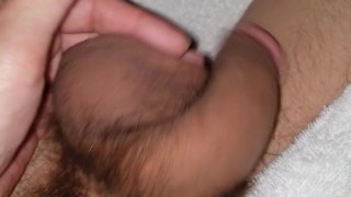 Hitting myself in the balls with my dick