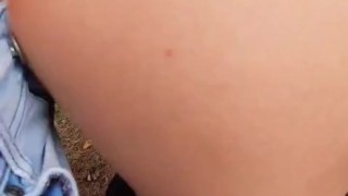 Walking in a forest on a cold day, I got a hot rod to heat my pussy