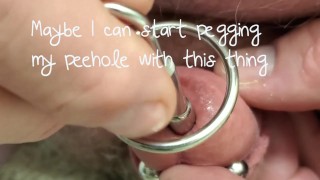 Beautiful Frenum Cock Silver Balls and Pegging