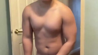 Horny Asian Guy Strokes His Cock