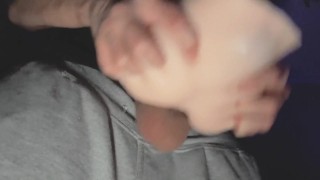 Alone Virgin boy cums in sex toy in college room