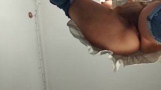 Latin hairy pussy tries on clothes in bed. Hairy brunette pussy, big tits, sensual hairy woman