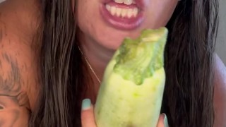 Playing With My Two CUCUMBER😈 My Pussy Is WET💦