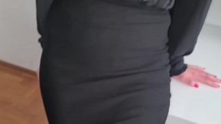 I fucked my busty wife before work in her hairy pussy and finish in her bra